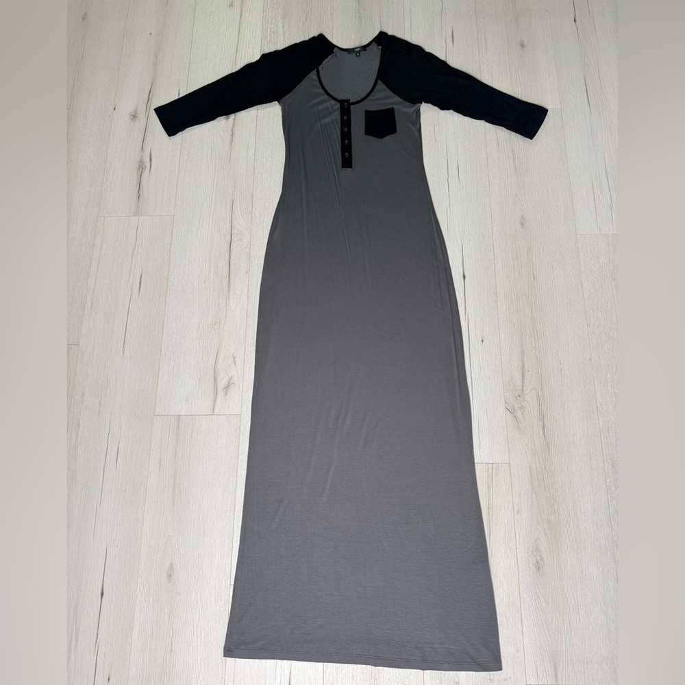 Tart Gray and Black Long Sleeve Dress